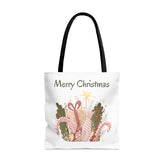 Merry Christmas Tote Bags White, Reusable Canvas Tote Bags, Available in Different Size - Infinite Pack